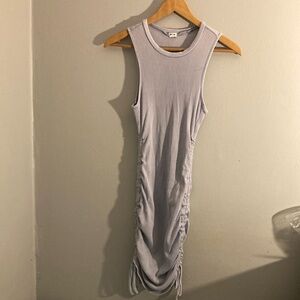 Garage Purple Ruched Halter Bodycon Midi Dress